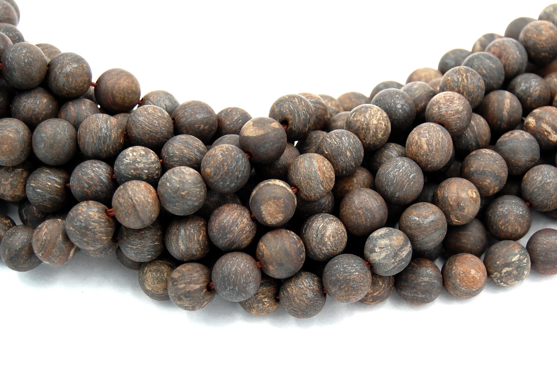 Matte Bronzite 4mm, 6mm, 8mm, 10mm, 12mm Round Beads -15 inch strand