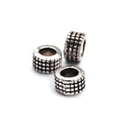 Antique Silver Tibetan Style Tube Spacer Beads -100