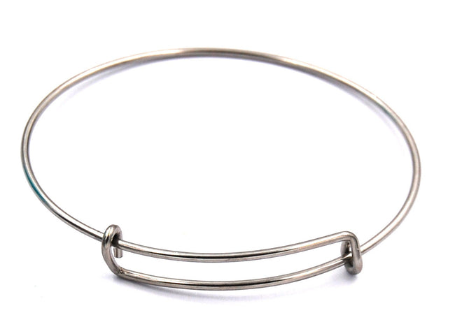 Adjustable Stainless Steel Bangle Bracelet, small 60mm SINGLE LOOP Hover Image