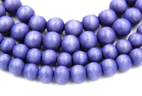 Violet-Blue Purple Beads 6mm 8mm 10mm Wood beads -16 inch strand