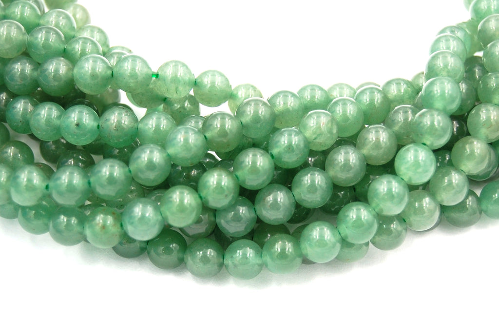 Green Aventurine 4mm 6mm 8mm 10mm shiny round - 15 inch strand