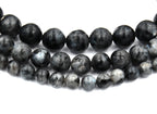 Norwegian Labradorite Stone 4mm, 6mm, 8mm, 10mm, 12mm in Black and Gray