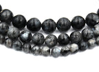 Norwegian Labradorite Stone 4mm, 6mm, 8mm, 10mm, 12mm in Black and Gray