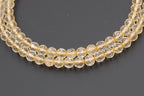 Citrine 4mm round faceted yellow jewelry beads -15.5 inch strand