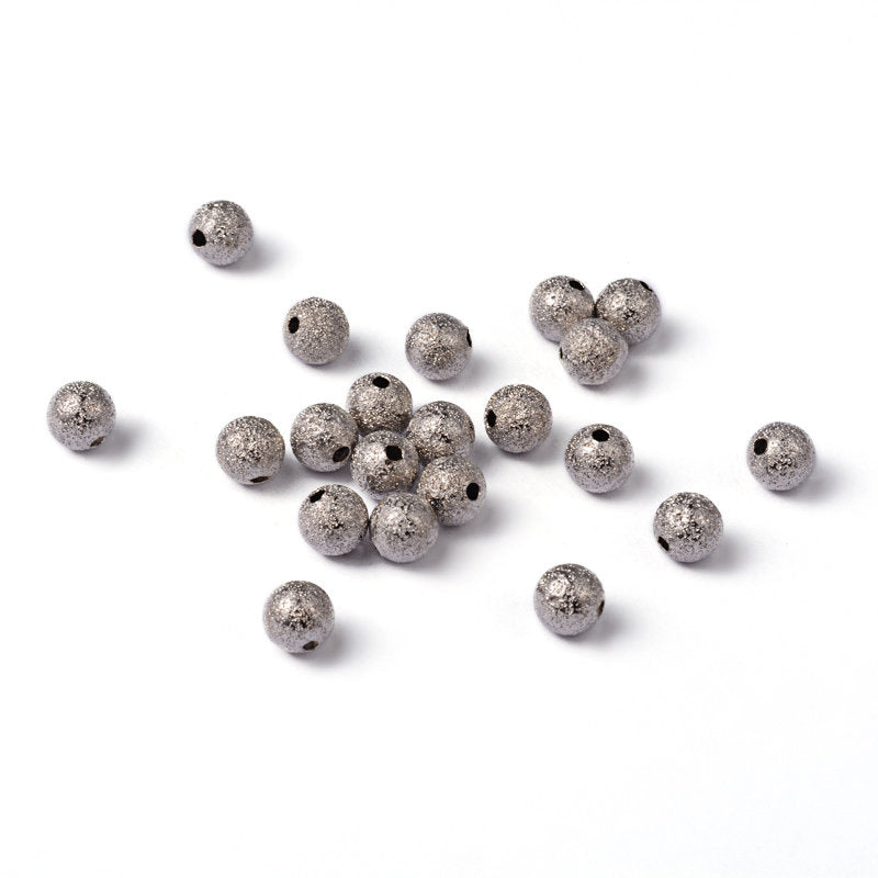 Platinum Stardust covered Brass 10mm Beads- 20