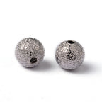Platinum Stardust covered Brass 10mm Beads- 20