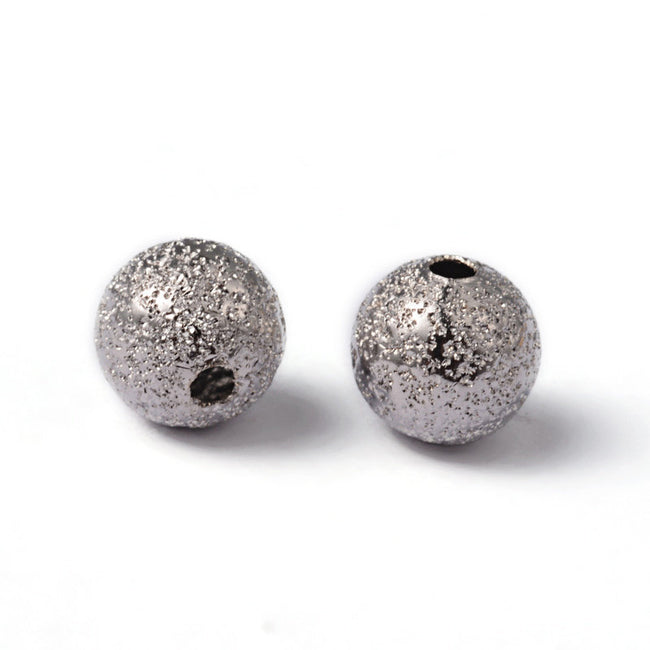 Platinum Stardust covered Brass 10mm Beads- 20 Hover Image