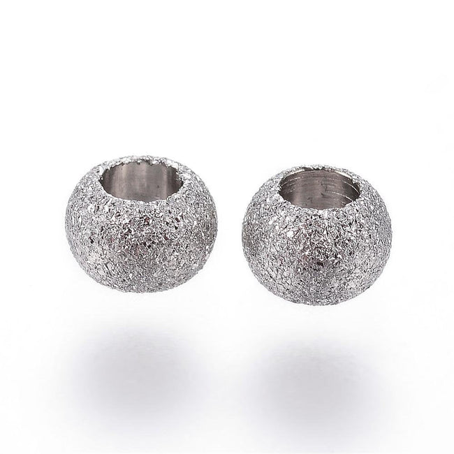 304 Stainless Steel Stardust Spacer 4x3mm Beads -25 Hover Image