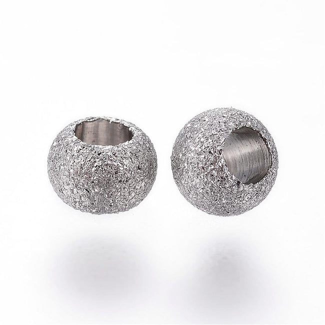50pcs, 304 Stainless Steel Stardust Spacer Beads, 4x3mm Main Image