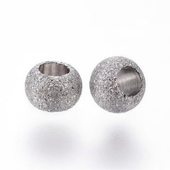 304 Stainless Steel Stardust Spacer 4x3mm Beads -25