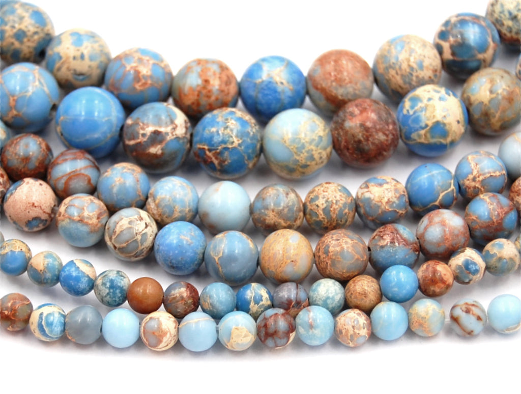 Sky Blue Impression Jasper Beads 4mm 6mm 8mm 10mm round -15.5 beads