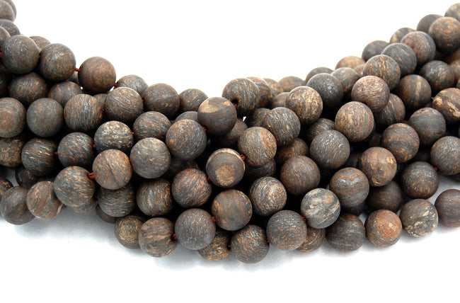 Matte Bronzite 4mm, 6mm, 8mm, 10mm, 12mm Round Beads -15 inch strand Hover Image