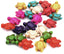 Howlite dyed carved Turtle Beads, 14x19mm double-sided mixed color -15 inch strand