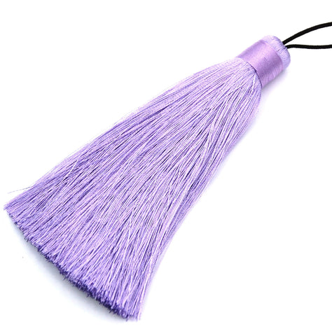 Light Wisteria Purple Tassel Pendant - 4&quot; Long Nylon Jewelry Tassel - 1pc