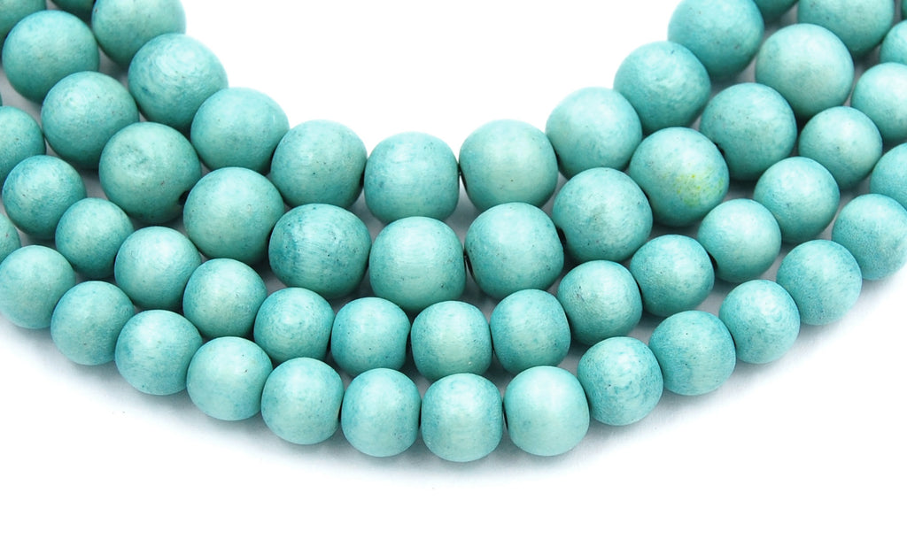 Light Caribbean Green Beads 6mm 8mm 10mm Boho Green Wood beads -16 inch strand
