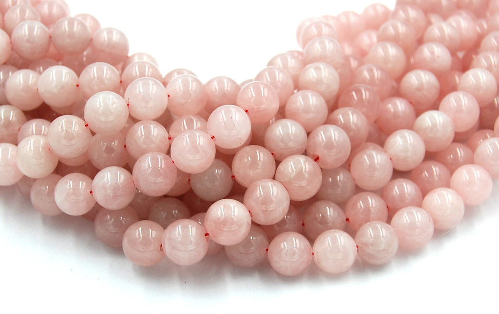 Rose Quartz 4mm, 6mm, 8mm, 10mm, 12mm Round Pink Rose Quartz  -15 inch strand