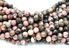Rhodochrosite Beads Strands, 4mm, 6mm, 8mm, 10mm, 12mm, Round -15 strand