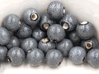 Gray Glazed Porcelain, Bohemian look 10mm round bead -25