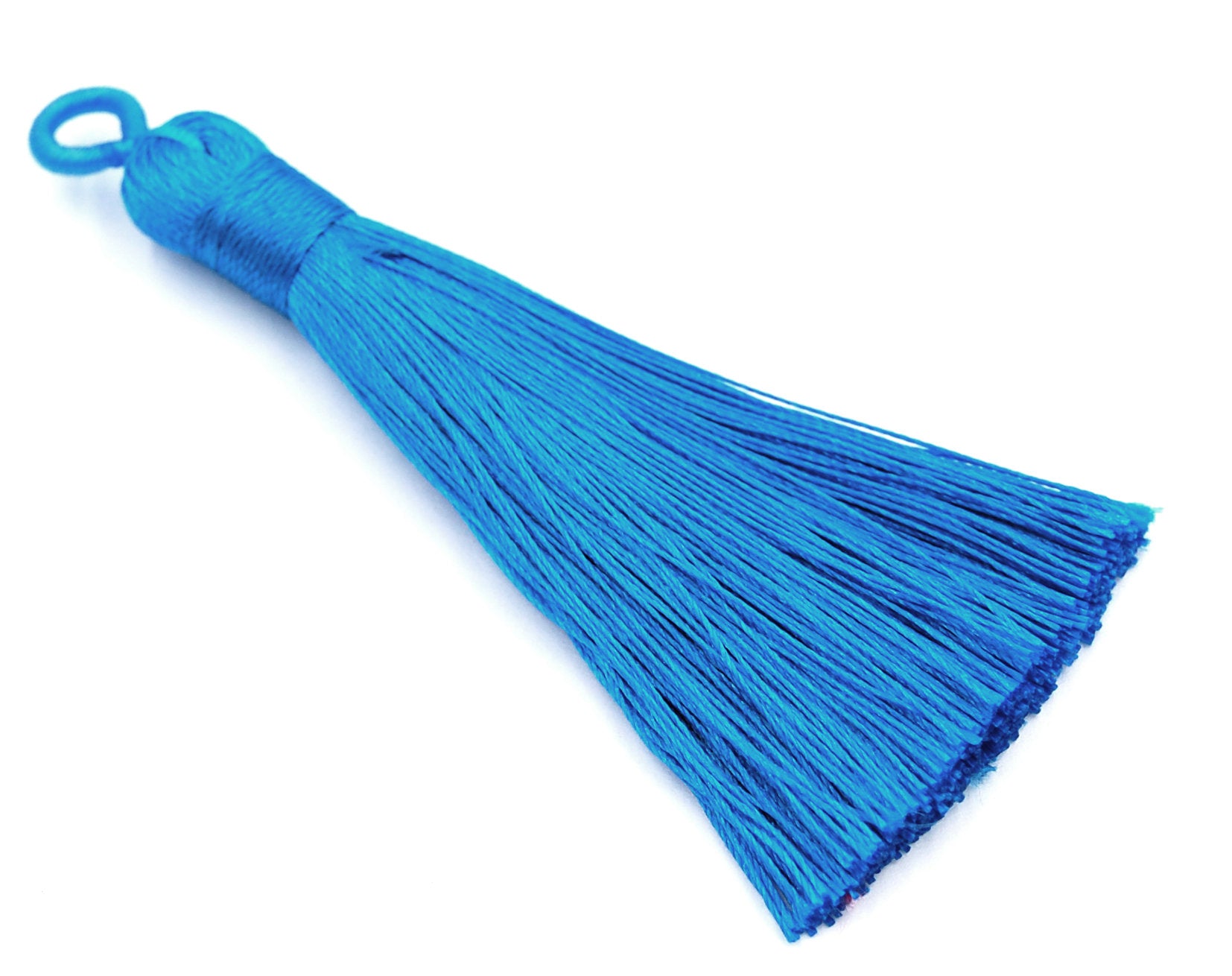 Sky Blue Tassel - 3&quot; Long Nylon Jewelry Loop Tassel - 2pc