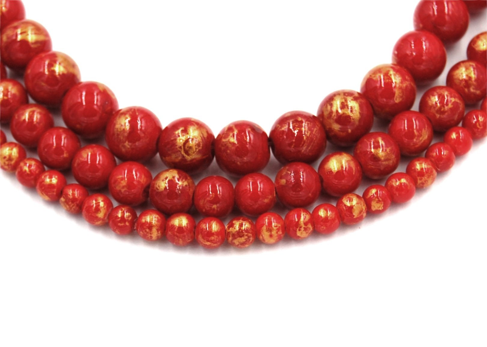 Antique Red Gold Dust Jade 4mm, 6mm, 8mm, 10mm, 12mm Round Beads -15 inch strand
