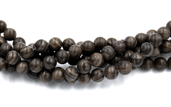Black Wood Lace Jasper 6mm 8mm Round Beads -15 inch strand Main Image