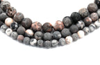 Frosted Pink Zebra Jasper 4mm, 6mm, 8mm, 10mm, 12mm Full Strand