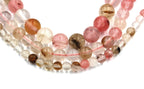 Mixed Cherry Quartz, frosted 4mm, 6mm, 8mm, 10mm, 12mm  -15 inch strand