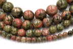 Unakite Jasper 4mm, 6mm, 8mm, 10mm, 12mm -15.5 inch strand