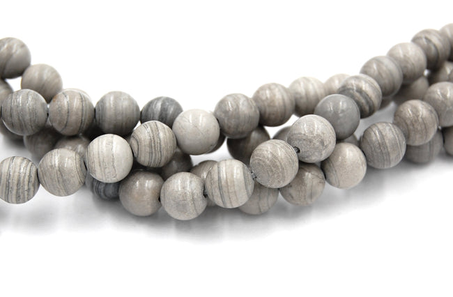 Silver Line Jasper 8mm, Round Beads -full strand Hover Image