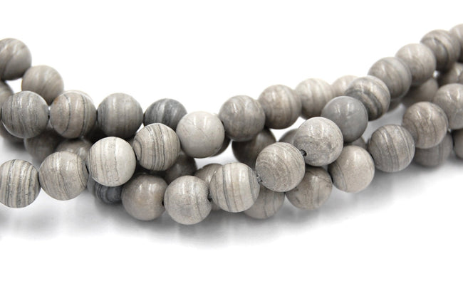 Silver Line Jasper 8mm, Round Beads -full strand Hover Image