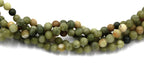 6mm Matte Olive Taiwan Jade Round  -15.5 inch strand