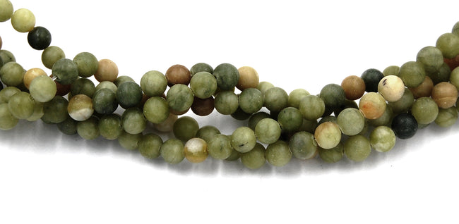 6mm Matte Olive Taiwan Jade Round  -15.5 inch strand Hover Image