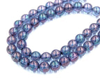 8mm Czech Glass Round Amethyst Blue Luster  -25