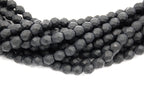 8mm Czech Beads Faceted  in Matte Jet Black -25
