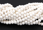White Lava Rock Round 8mm  Lava Stone Beads -15.5 inch