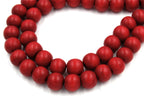 Christmas Red Berry Beads 8mm 10mm 12mm 15mm 20mm Dark Red  Wood beads -16 inch strand