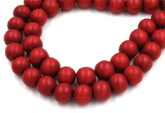 Christmas Red Berry Beads 8mm 10mm 12mm 15mm 20mm Dark Red  Wood beads -16 inch strand