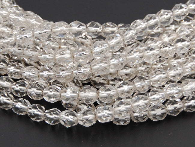 Silver lined Czech Glass 6mm Beads -25 Hover Image
