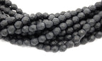 8mm Czech Beads Faceted  in Matte Jet Black -25
