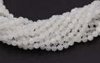 White Moonstone Natural Beads Strands, Round, 4mm -15.75 inch strand