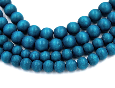Naples Blue Beads 6mm 8mm 10mm Wood beads -16 inch strand