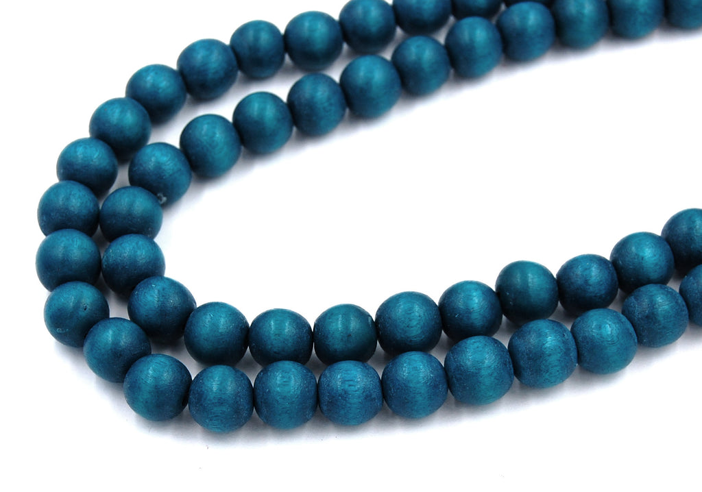 Naples Blue Beads 6mm 8mm 10mm Wood beads -16 inch strand