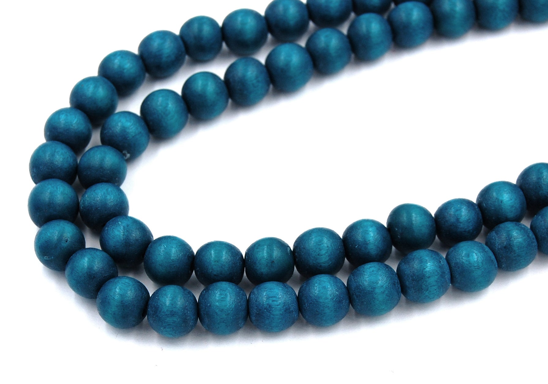 Naples Blue Beads 6mm 8mm 10mm Wood beads -16 inch strand