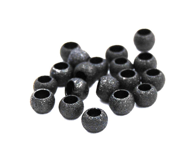 304 Stainless Steel Gunmetal Gray Stardust Spacer 4x3mm Beads -25 Main Image