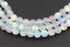Synthetic Glass Moonstone Iridescent Beads Strands, Rainbow White Moonstone Round, 6mm -14.5 inch strand
