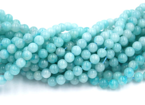 6mm Brazil Amazonite Round Beads in Ocean Blue-Green -15 inch strand