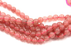 Strawberry Quartz 8mm Round  -15 inch strand