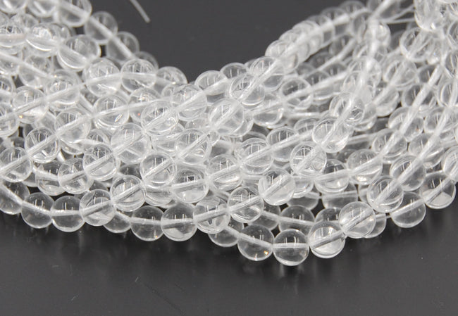 8mm Clear Czech Pressed Glass Czech Hover Image