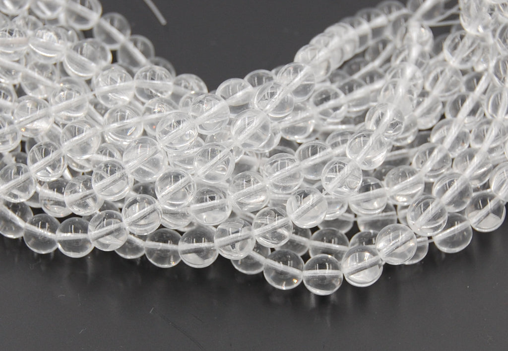 8mm Clear Czech Pressed Glass Czech