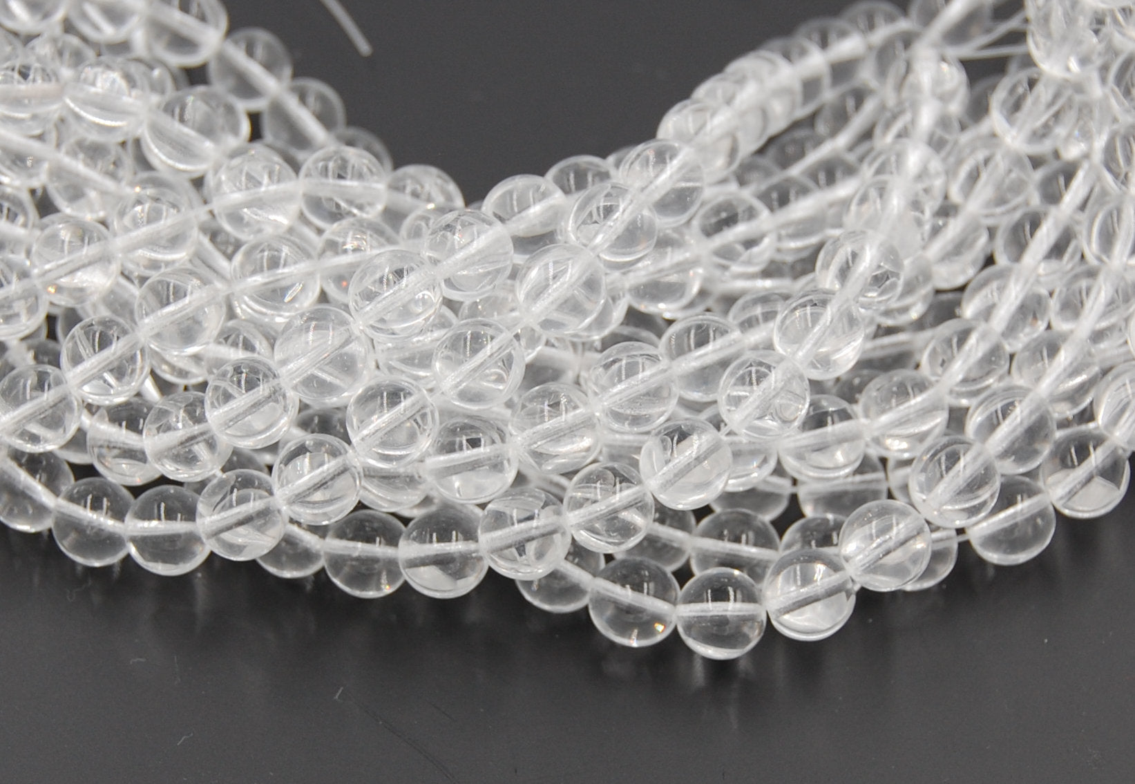 8mm Clear Czech Pressed Glass Czech